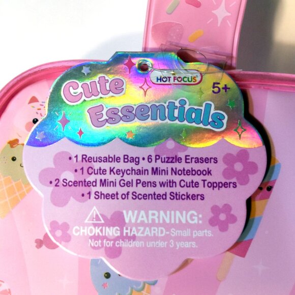 Kids Cute Essentials Stationery Set in Case - Erasers Notebook & More NWT - Picture 4 of 6